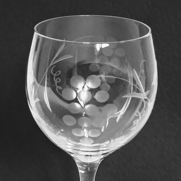 Wijnglazen 4 stuks - set prijs met afbeelding druiven (2)