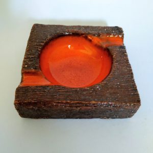 Vintage Asbak bruin/oranje
