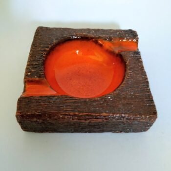 Vintage Asbak bruin/oranje