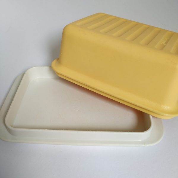 Botervloot van Tupperware (geel-wit) (2)