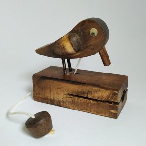 Vintage Deurklopper Vogel van Hout