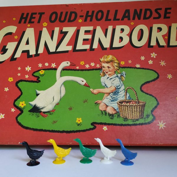 Ganzenbord het oud Hollandse met spelregels in de deksel (1)