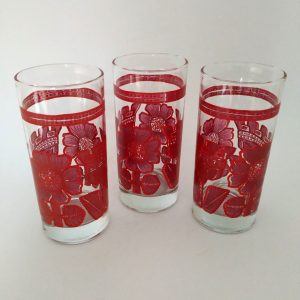 Vintage Limonade Glazen metBloemendecor 