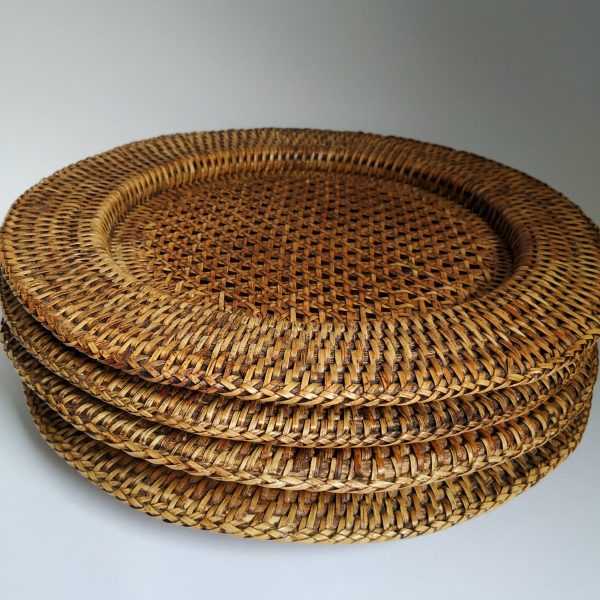 Onderborden (rotan) 4 stuks – diameter 32 cm – binnengedeelte 22 cm (1)