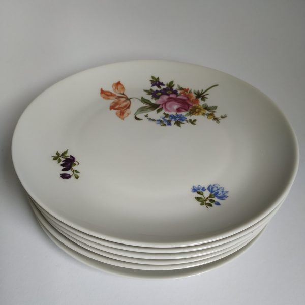 Ontbijtbordjes 6 stuks met bloemen erop – diameter 19cm – JLMENAU (1)