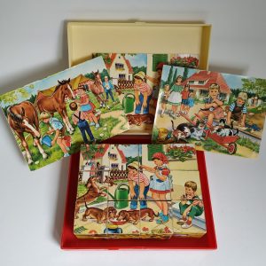 Vintage Houten Blokken Puzzel