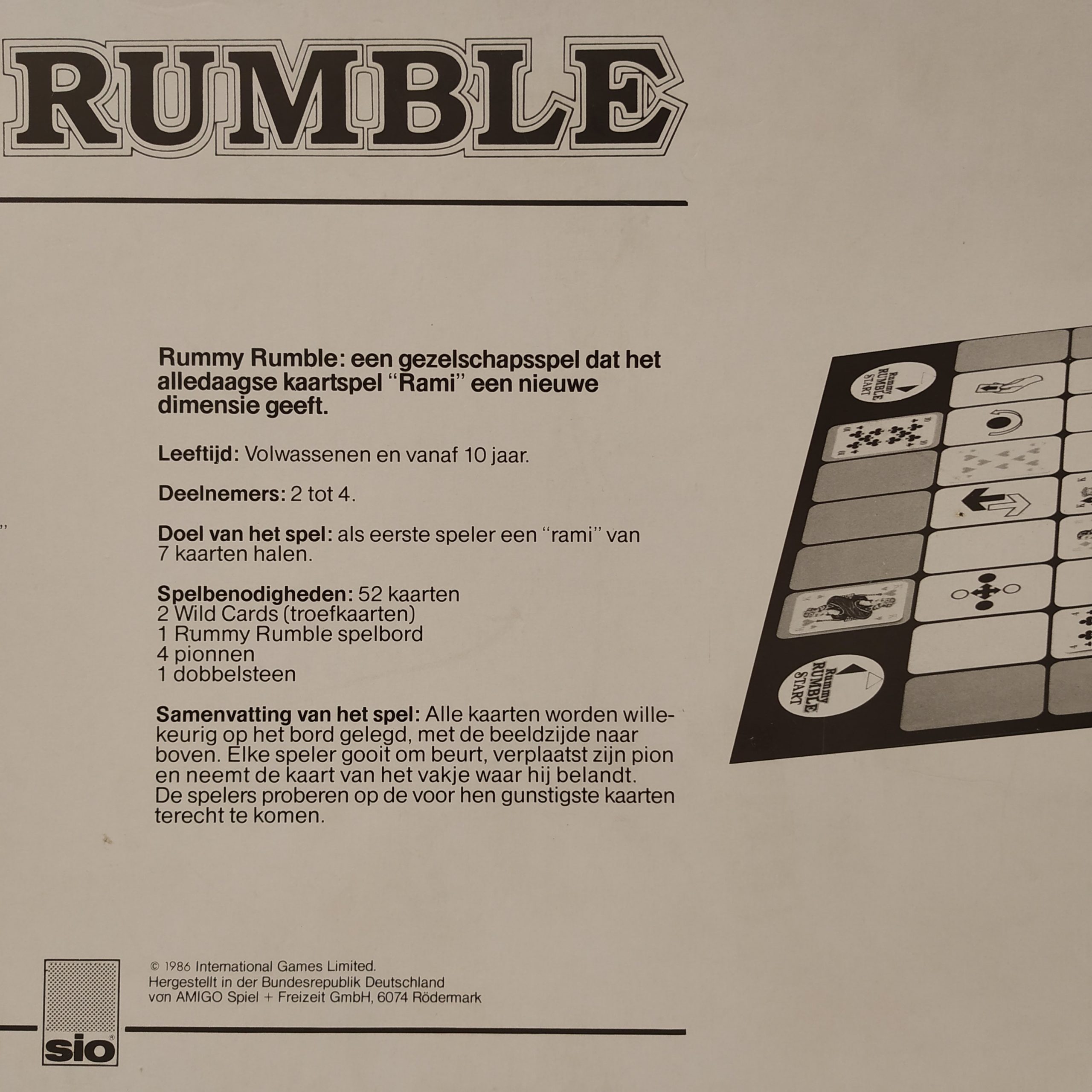 Handschrift zebra cowboy Vintage Spel Rummy Rumble - Bekijk het bij Queens Vintage