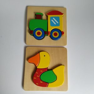 Vintage Puzzel Eend en Trein