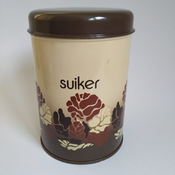 Voorraadbussen Brabantia koffie-thee-suiker (beige-bruin met bloemen) (3)