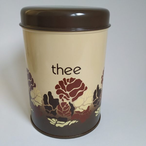 Voorraadbussen Brabantia koffie-thee-suiker (beige-bruin met bloemen) (4)