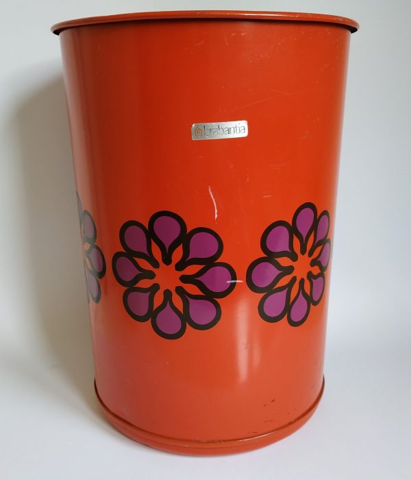 Prullenbak Brabantia(oranje-paars) diameter 24 cm – hoogte 32 cm (1)