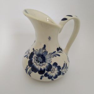 Vintage Vaasje Bloemmotieven Delftsblauw