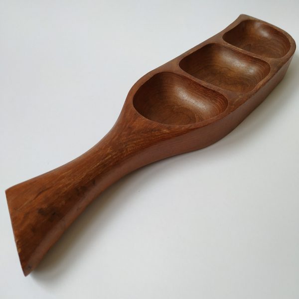 Snackschaal Hout – 3 vakken – 44 x 10 cm (1)