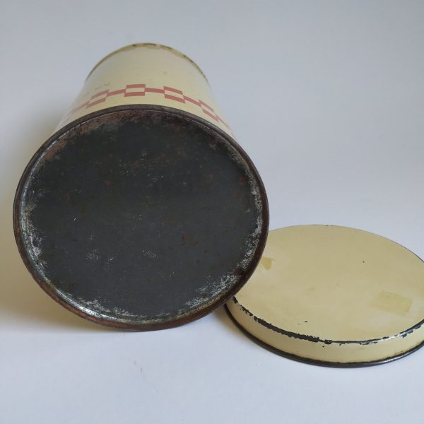 Blik Smarius beschuit en koekfabrieken Tilburg – hoogte 21 cm – diameter 10,5 cm (4)