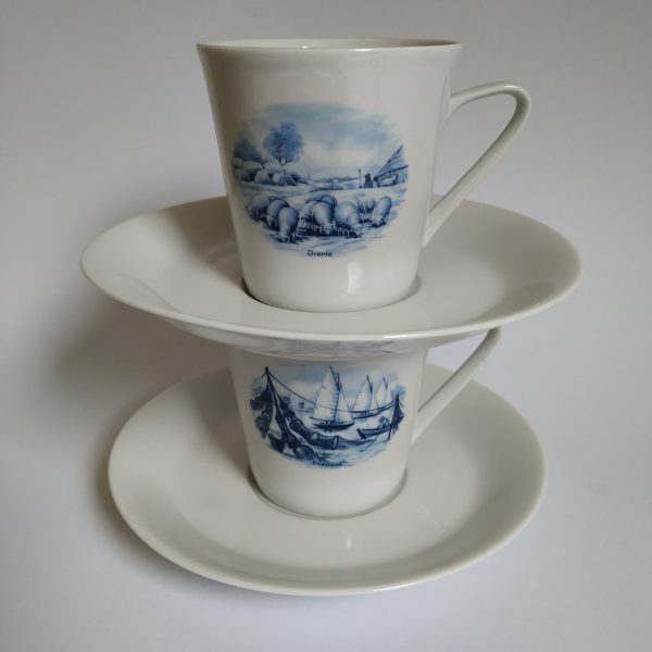 Hollandservies Bavaria Porzellan – koffie-theekopjes – 2 stuks – Drente – Friesland (1)