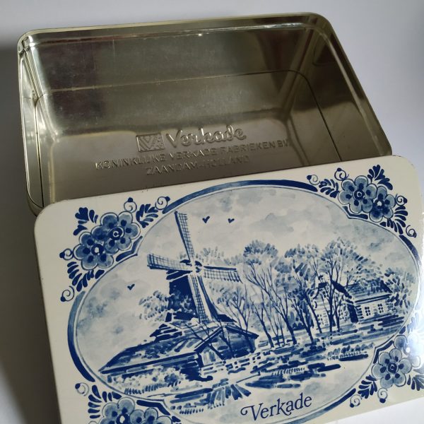 Blik – koekjestrommel Hollandse Molen van Verkade 21×13,5×6 cm (4)