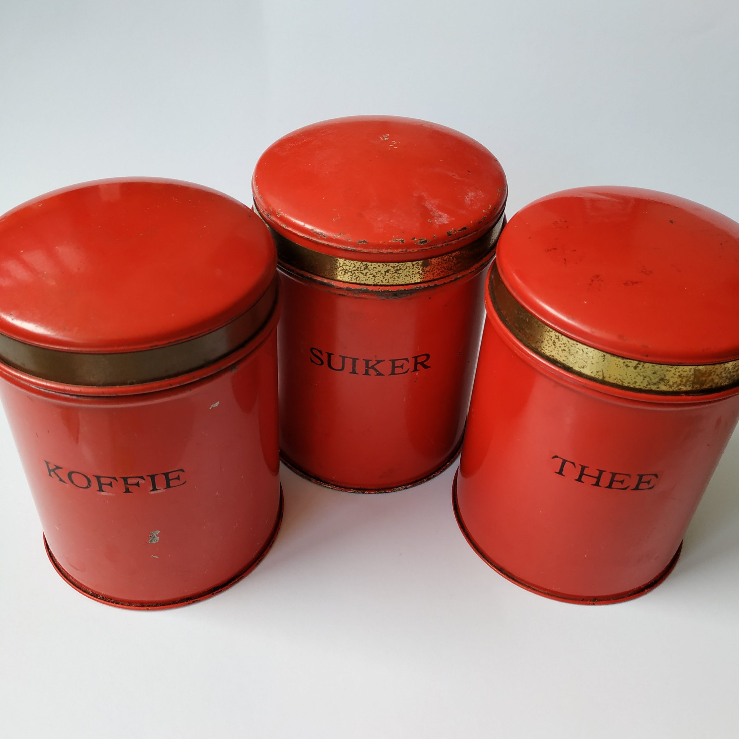 vezel diepte Goedaardig Vintage Rode Blikken Koffie/Thee/Suiker - Queens Vintage