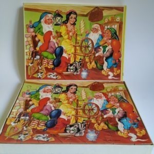 Vintage Houten Puzzel Sneeuwwitje en de 7 Dwergen