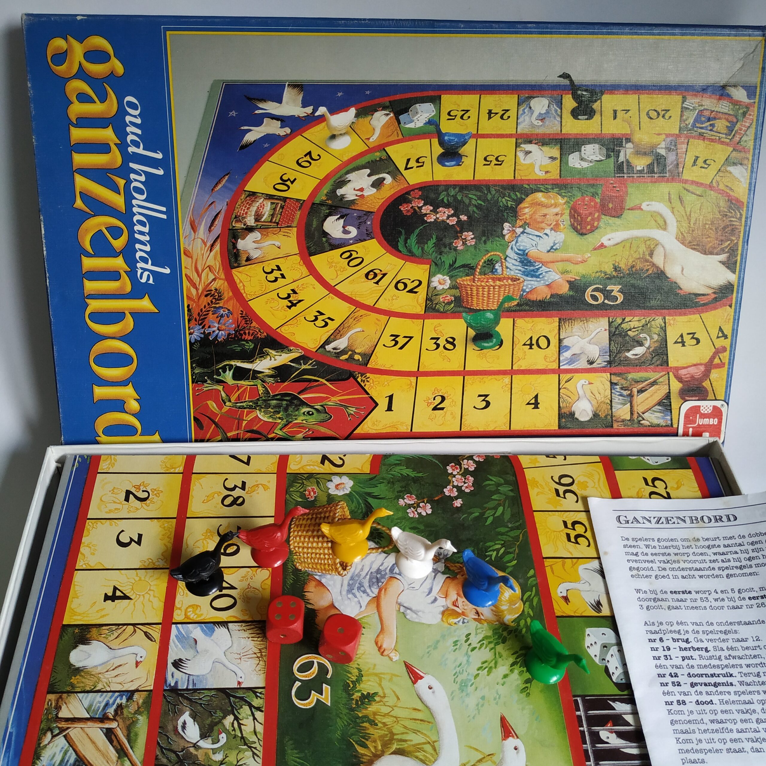 Beperken biologie Symmetrie Vintage Oud Hollands Ganzenbord Spel Jumbo - Queens Vintage