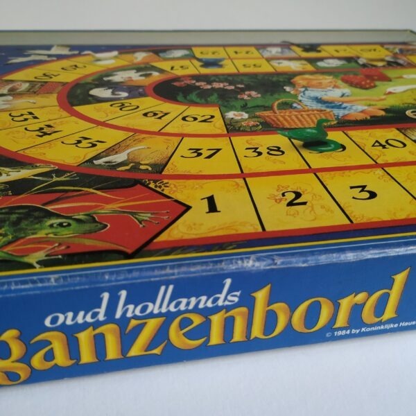 Ganzenbord Oud Hollands uit 1984 met 6 ganzen – 2 dobbelstenen en spelregels (4)