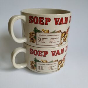 Vintage Soepkommen met de tekst Soep van de Dag