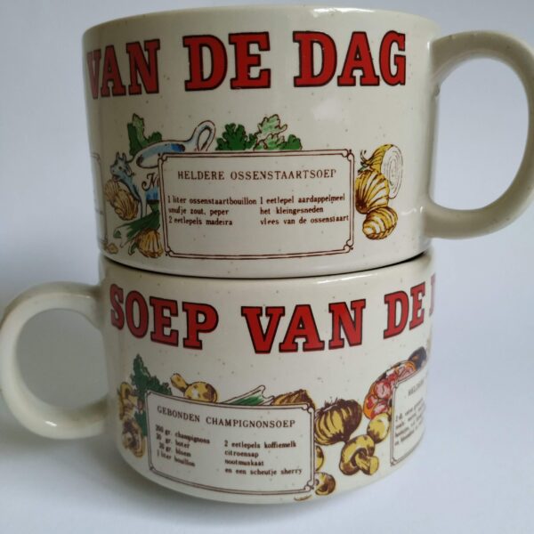 Vintage Soepkommen met de tekst Soep van de Dag