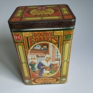 Vintage Blik / Bewaarbus Koffie van Douwe Egberts