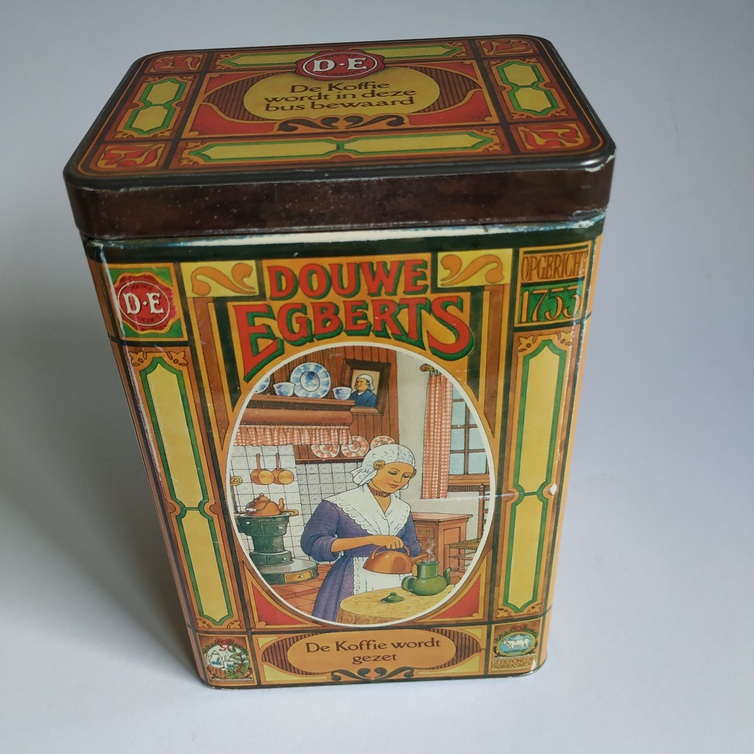 Vintage Blik / Bewaarbus Koffie Egberts - Queens Vintage