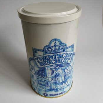 Vintage Blik Bolletje Twentsche Beschuit met draaidop