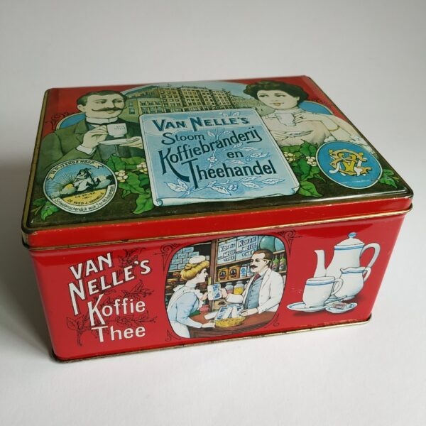 Blik Van Nelle’s koffiebranderij en theehandel 18x15x9 cm (1)