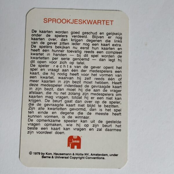 Sprookjes kwartet Jumbo uit 1979 – 36 kaarten (5)