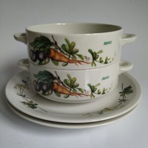 Vintage Royco soepkommen met schotel van Villeroy & Boch Septfontaines