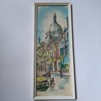 Vintage Inkt-Tekening Parijs Montmartre