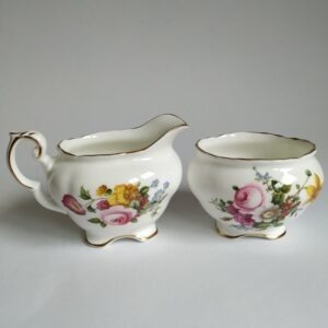 Vintage melkkannetje en suikerpot van Coalport Ludlow