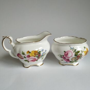 Vintage melkkannetje en suikerpot van Coalport Ludlow