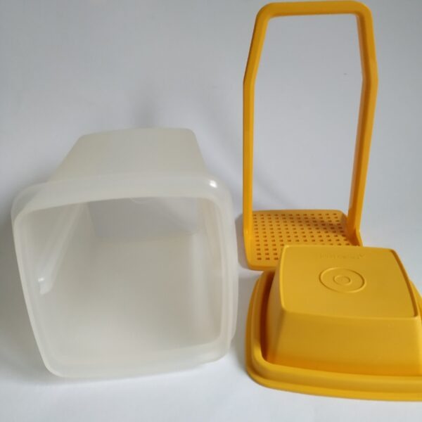 Augurkenpot met zeef en lift van Tupperware (geel) (2)