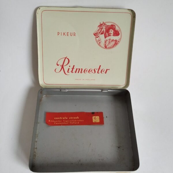 Vintage blik van Ritmeester Pikeur, 20 sigaren No. 777