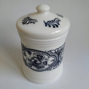 Vintage opaline voorraadpot / koffiepot Zwarte Kat