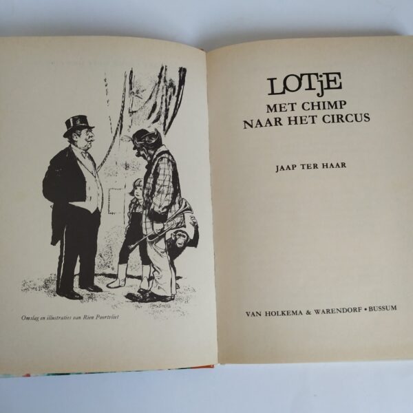 Vintage Boek Lotje met Chimp naar het circus