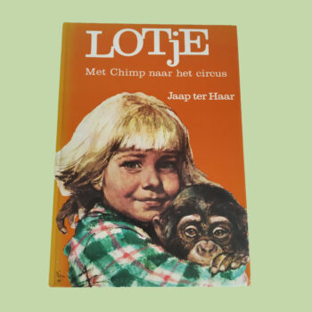 Vintage Boek Lotje met Chimp naar het circus