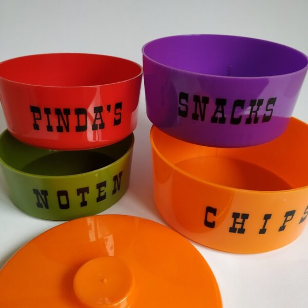 Snack bakjes (kunststof) chips – snacks – pinda’s – noten diameter 14-13-12-11,5 cm (3)