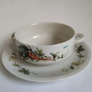 Vintage Royco soepkom met schotel van Villeroy & Boch Septfontaines