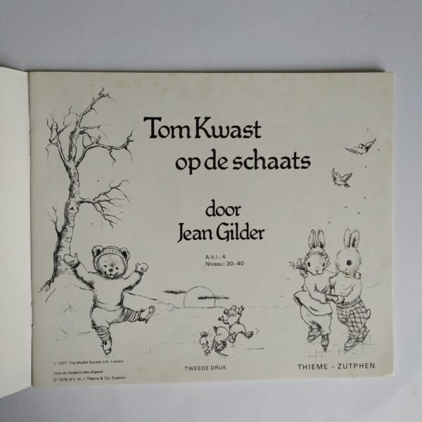 Vintage kinderboek Tom Kwast op de schaats uit 1978