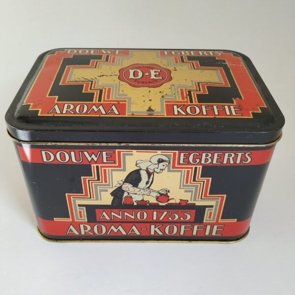 Blik – trommel Douwe Egberts Aroma – Koffie Anno 1753 – 17x12x11 cm (1)