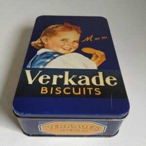 Vintage koekblik / trommel van Verkade Biscuits, Zaandam Holland