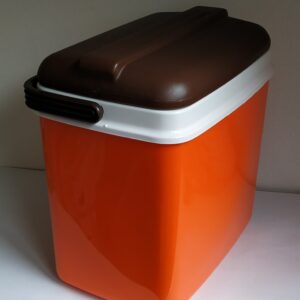 Vintage oranje/bruine Koelbox van Curver uit de jaren 70
