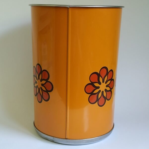 Vintage prullenbak / afvalemmer van Brabantia met bloemmotief