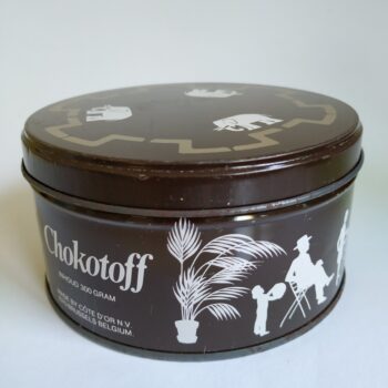 Vintage trommel / rond blik Chokotoff van Cote Dor