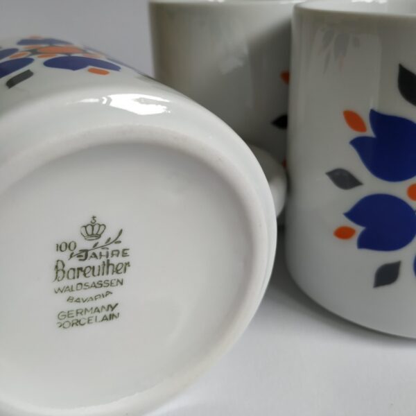 Vintage / retro mokken van 100 Jahre Bareuther Waldsassen ( Germany porcelain)
