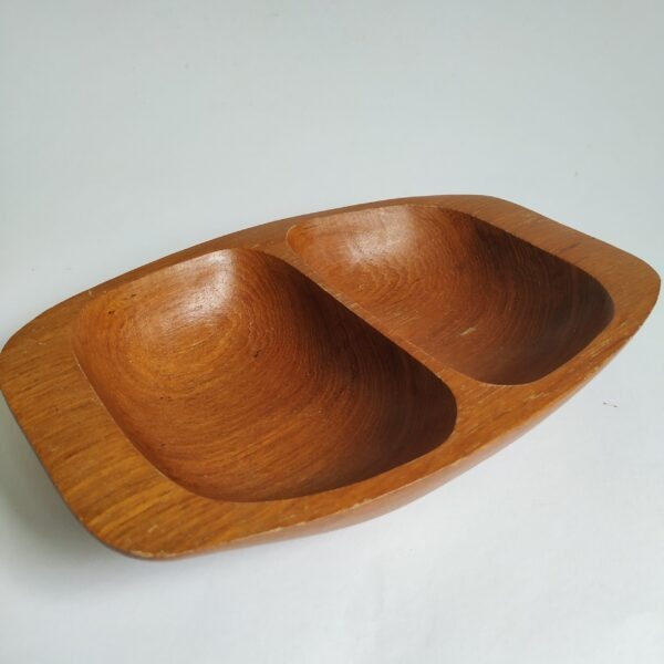 Snackschaal hout – 2 vakken – 25x6x4 cm (1)